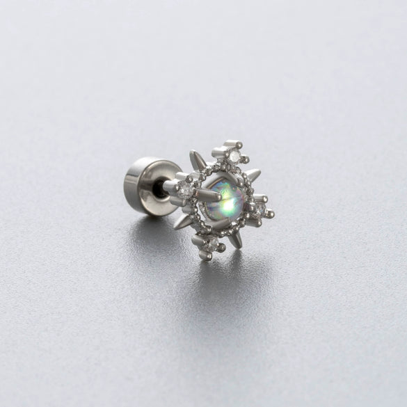 Wholesale Titanium Steel Ear Nails With Zirconia And Moonstone Forest Style