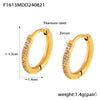 Wholesale Titanium Steel Earrings And Plain Ring Set With Zircon Pvd Gold Plated Niche Design Circle Ear Buckle Geometric Pattern