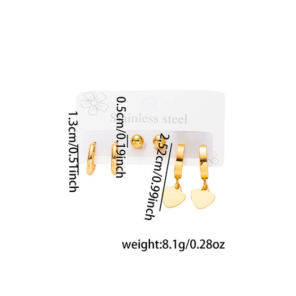 Wholesale Titanium Steel Earrings Fashion Geometric Heart Bow Tie Cross Design For Women