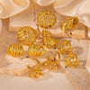 Wholesale Titanium Steel Earrings Fashion Style Geometric Heart Shape Leaves Woven Electroplated