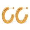 Wholesale 316L Stainless Steel Earrings Geometric Pattern 18K Gold Plated Minimalist Style For Women