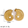 Wholesale Titanium Steel Earrings Inlaid With Pearls Flower Pattern Retro Minimalist Style For Women