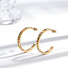 Wholesale Titanium Steel Earrings Retro Style Cshaped Electroplated With Letters Numbers Text Pattern