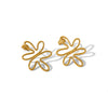 Wholesale Titanium Steel Earrings With Flower Rhombus Geometric Patterns For Women Electroplated