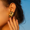 Wholesale Titanium Steel Earrings With Geometric Design And Electroplating Treatment For Women