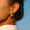 Wholesale Titanium Steel Earrings With Geometric Design And Electroplating Treatment For Women