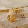 Wholesale Titanium Steel Earrings With Wide Ribs And Geometric Pattern 18K Gold Plated Fashionable And Personalized For Women