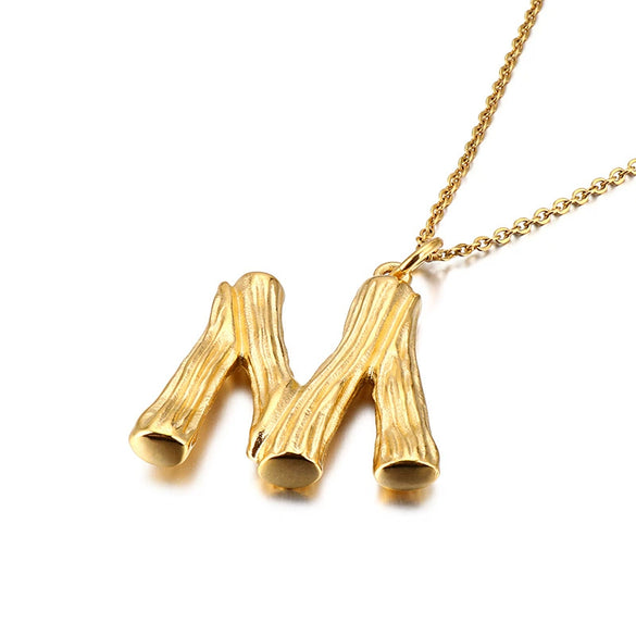 Wholesale Titanium Steel Electroplated English Letter Pendant Necklace Hiphop Style Accessories