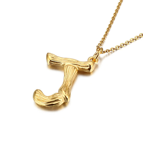 Wholesale Titanium Steel Electroplated English Letter Pendant Necklace Hiphop Style Accessories