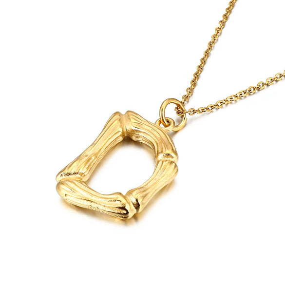 Wholesale Titanium Steel Electroplated English Letter Pendant Necklace Hiphop Style Accessories