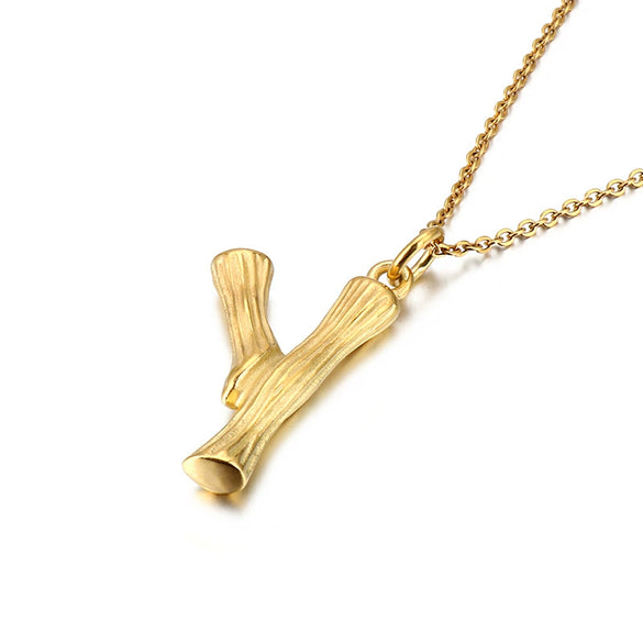 Wholesale Titanium Steel Electroplated English Letter Pendant Necklace Hiphop Style Accessories