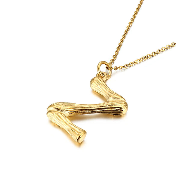 Wholesale Titanium Steel Electroplated English Letter Pendant Necklace Hiphop Style Accessories