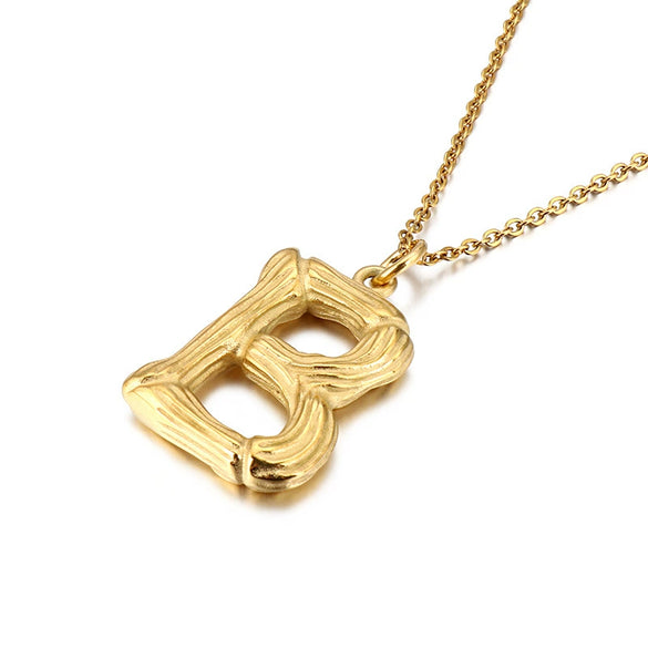 Wholesale Titanium Steel Electroplated English Letter Pendant Necklace Hiphop Style Accessories