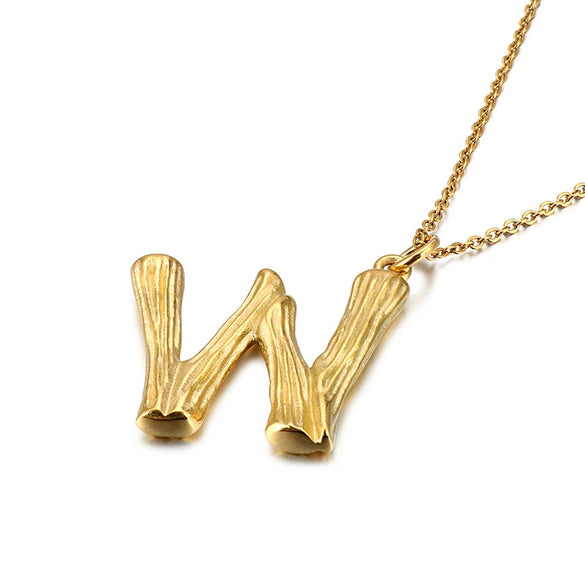 Wholesale Titanium Steel Electroplated English Letter Pendant Necklace Hiphop Style Accessories