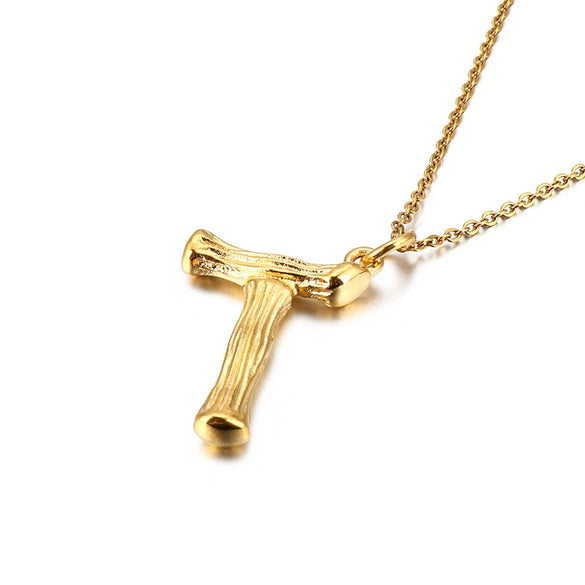 Wholesale Titanium Steel Electroplated English Letter Pendant Necklace Hiphop Style Accessories