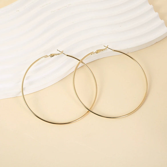 Wholesale Titanium Steel Electroplated Geometric Circle Earrings For Women