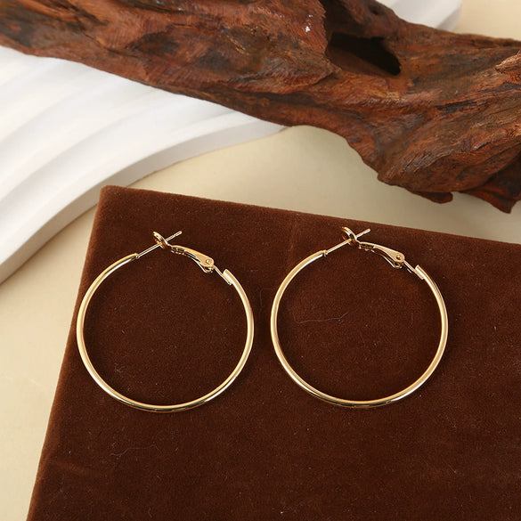 Wholesale Titanium Steel Electroplated Geometric Circle Earrings For Women