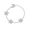 Wholesale Titanium Steel Electroplated Geometric Daisy Necklace And Bracelet Jewelry Set For Women