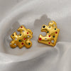 Wholesale Titanium Steel Electroplated Geometric Design Women's Earrings With Micro Inlaid Color Zircon