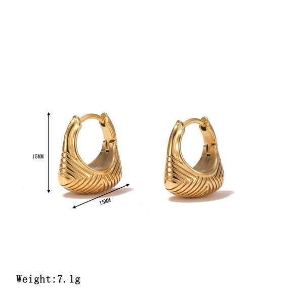 Wholesale Titanium Steel Electroplated Geometric Earrings For Women And Men Simple Style Nonfading