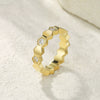 Wholesale Titanium Steel Electroplated Geometric Honeycomb Light Luxury Unisex Ring