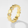 Wholesale Titanium Steel Electroplated Geometric Honeycomb Light Luxury Unisex Ring