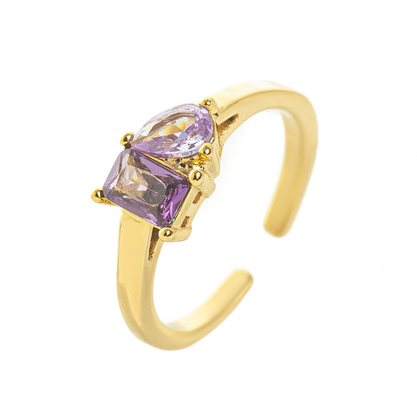 Wholesale Titanium Steel Electroplated Geometric Retro Unisex December Birthstone Ring With Color Preservation