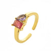 Wholesale Titanium Steel Electroplated Geometric Retro Unisex December Birthstone Ring With Color Preservation