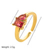 Wholesale Titanium Steel Electroplated Geometric Retro Unisex December Birthstone Ring With Color Preservation