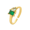 Wholesale Titanium Steel Electroplated Geometric Retro Unisex December Birthstone Ring With Color Preservation