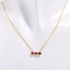 Wholesale Titanium Steel Electroplated Geometric Three Round Zircon Inlaid Birthday Stone Pendant Necklace For Women
