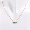 Wholesale Titanium Steel Electroplated Geometric Three Round Zircon Inlaid Birthday Stone Pendant Necklace For Women