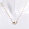 Wholesale Titanium Steel Electroplated Geometric Three Round Zircon Inlaid Birthday Stone Pendant Necklace For Women