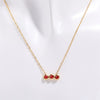Wholesale Titanium Steel Electroplated Geometric Three Round Zircon Inlaid Birthday Stone Pendant Necklace For Women