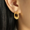 Wholesale 316L Stainless Steel Electroplated Geometric Women's Retro Style Irregular Earrings