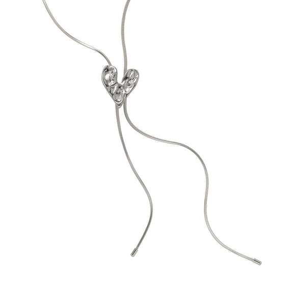 Wholesale Titanium Steel Electroplated Heart Shape Snake Bone Chain Sweater Chain For Women
