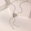 Wholesale Titanium Steel Electroplated Heart Shape Snake Bone Chain Sweater Chain For Women
