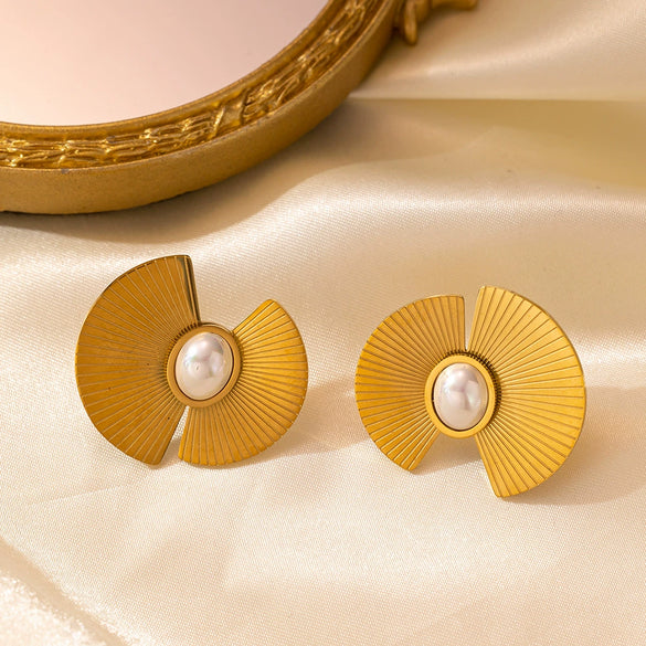 Wholesale Titanium Steel Electroplated Ins Style Earrings For Women