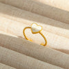 Wholesale Titanium Steel Electroplated Ins Style Heart Shape Geometric Retro Colorful Natural Stone Inlaid Unisex Women's Ring