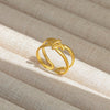 Wholesale Titanium Steel Electroplated Ins Style Heart Shape Geometric Retro Colorful Natural Stone Inlaid Unisex Women's Ring