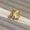 Wholesale Titanium Steel Electroplated Ins Style Heart Shape Geometric Retro Colorful Natural Stone Inlaid Unisex Women's Ring