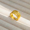 Wholesale Titanium Steel Electroplated Ins Style Heart Shape Geometric Retro Colorful Natural Stone Inlaid Unisex Women's Ring