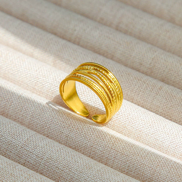 Wholesale Titanium Steel Electroplated Ins Style Heart Shape Geometric Retro Colorful Natural Stone Inlaid Unisex Women's Ring