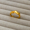 Wholesale Titanium Steel Electroplated Ins Style Heart Shape Geometric Retro Colorful Natural Stone Inlaid Unisex Women's Ring
