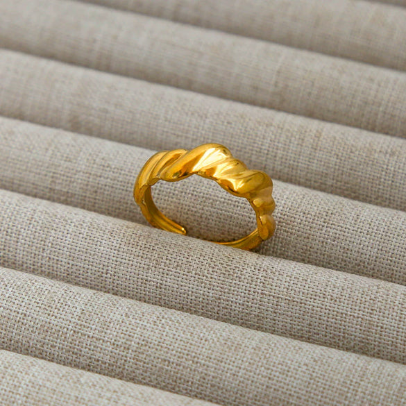 Wholesale Titanium Steel Electroplated Ins Style Heart Shape Geometric Retro Colorful Natural Stone Inlaid Unisex Women's Ring