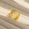 Wholesale Titanium Steel Electroplated Ins Style Heart Shape Geometric Retro Colorful Natural Stone Inlaid Unisex Women's Ring
