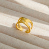 Wholesale Titanium Steel Electroplated Ins Style Heart Shape Geometric Retro Colorful Natural Stone Inlaid Unisex Women's Ring
