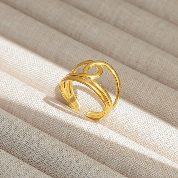 Wholesale Titanium Steel Electroplated Ins Style Heart Shape Geometric Retro Colorful Natural Stone Inlaid Unisex Women's Ring