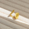 Wholesale Titanium Steel Electroplated Ins Style Heart Shape Geometric Retro Colorful Natural Stone Inlaid Unisex Women's Ring