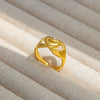 Wholesale Titanium Steel Electroplated Ins Style Heart Shape Geometric Retro Colorful Natural Stone Inlaid Unisex Women's Ring